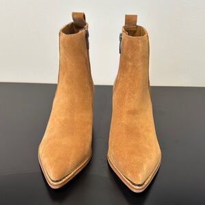 Marc Fisher Tan Ankle Boots with Elastic Panels